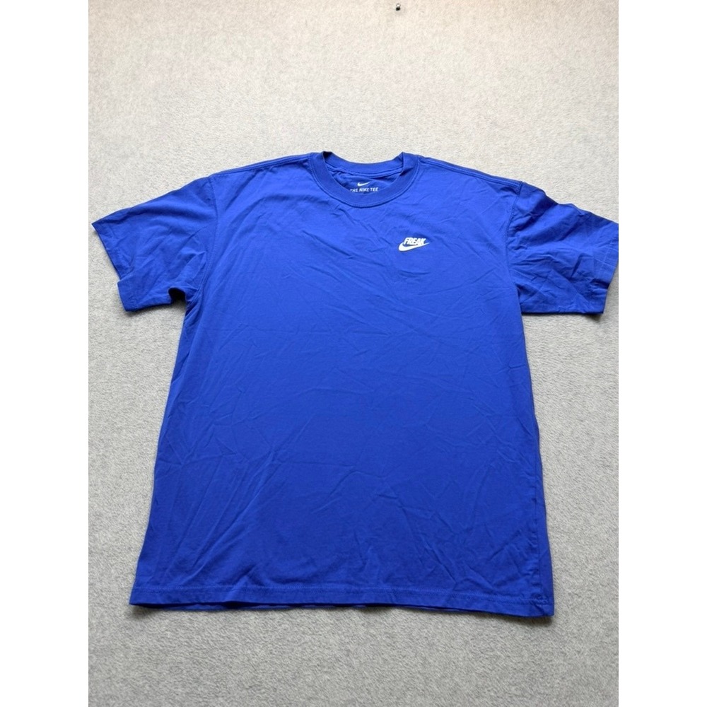 Nike Giannis Antetokounmpo Freak Logo T-Shirt Mens Medium Blue Swoosh Tee